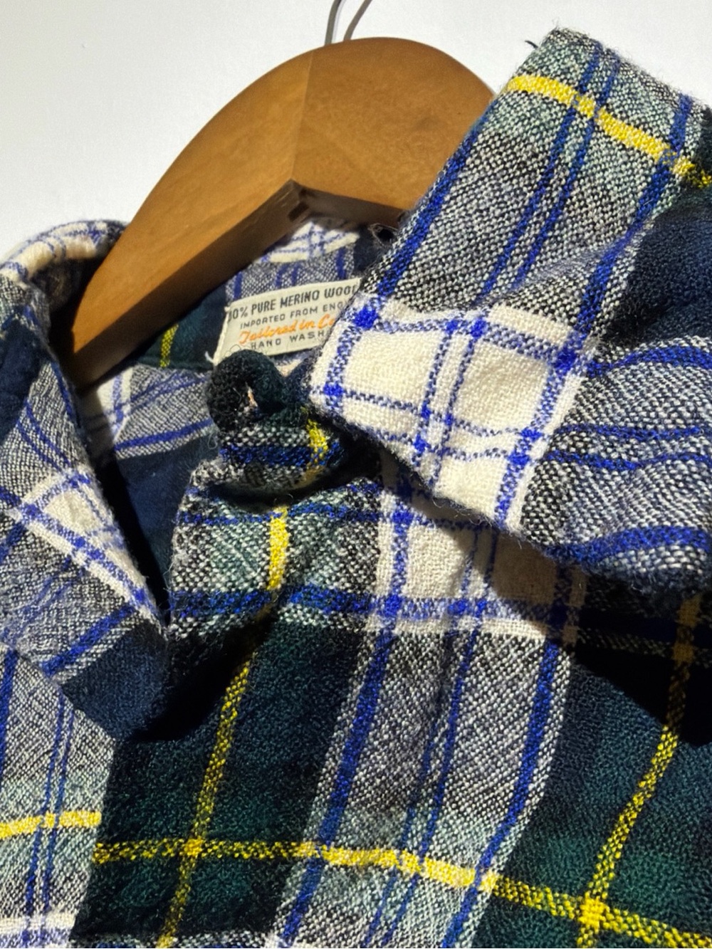 Vintage Hudson's Bay Company Merino Wool Plaid Shirt Men's M 15-15.5 Canada